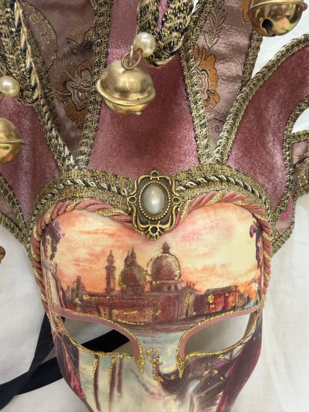 Handmade Venetian jester  Carnival Mask Italy vintage hand painted